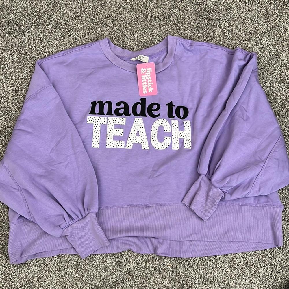 Lipstick & Littles cropped sweatshirt! Size 2X. NWT.